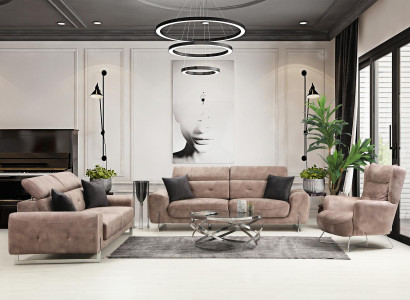 Sofa set Set Three Seater Sofas Living room Armchair Modern Design Textile